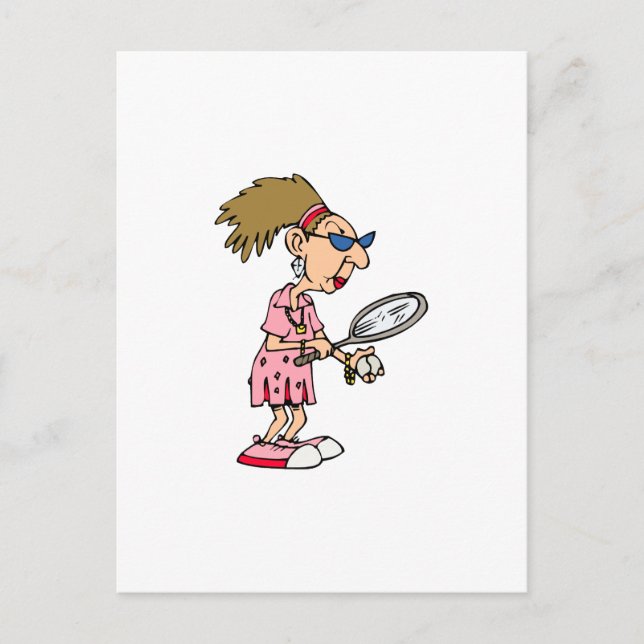 Äldre tennsdam vykort (Framsida)