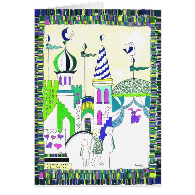 Äldre town hälsningskort (Framsidan)