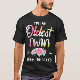 Äldre två Syskon-födelsedag - praktiska Twillingar T Shirt