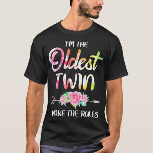 Äldre två Syskon-födelsedag - praktiska Twillingar T Shirt