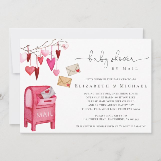 Äldre Valentine Cupid Baby Shower by Mail Inbjudningar (Framsida)