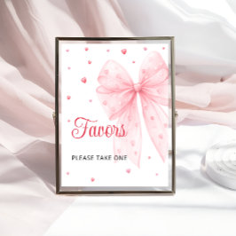 Äldre Valentine Rosa Bow Baby Shower Favors favori Poster