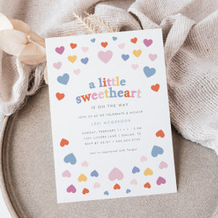 Äldre Valentineser Retro Baby Shower Inbjudningar