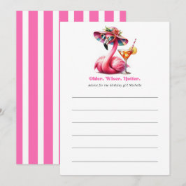 Äldre Visare Hetare Hot Pink Flamingo Födelsedag Rådkort