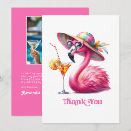 Äldre Visare Hetare Hot Pink Flamingo Födelsedag Tack Kort