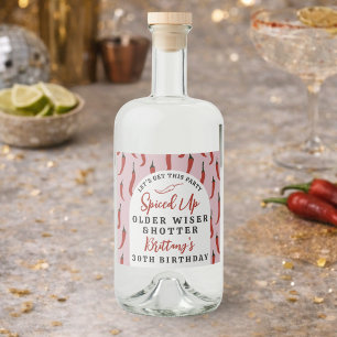 Äldre Visare Hetare Röd Kryddig Chilipeppar Anpass Spritflaskor Etikett