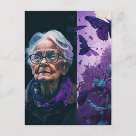 Äldre vykort för kvinnor och fjärilar