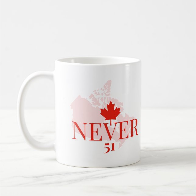 Aldrig 51:a staten Kanada Politiska Påstående Kaffemugg (Vänster)