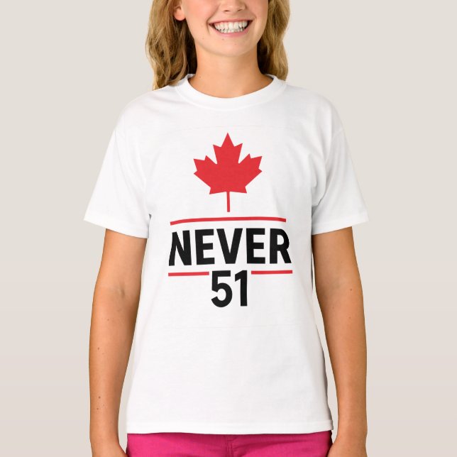 Aldrig 51 Kanadas knappdesign - Patriotic Anti-51 T Shirt (Framsida)