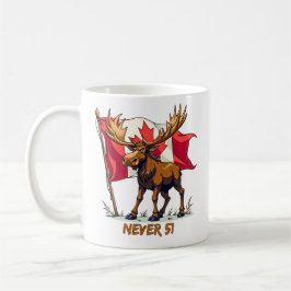 Aldrig 51, Moose, Canada Flagga Maple Löv Kaffemugg