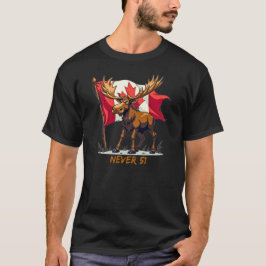 Aldrig 51, Moose, Canada Flagga Maple Löv T Shirt