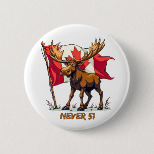 Aldrig 51, Moose, Canadian Flagga Maple Löv Knapp