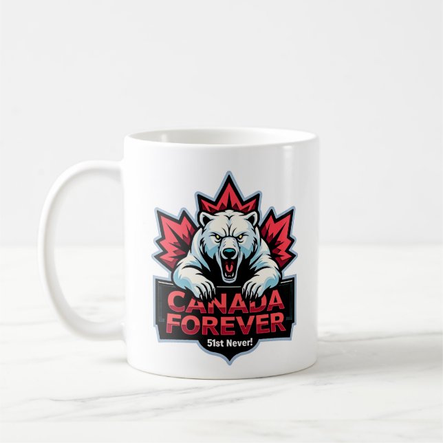 Aldrig 51, Polar Bear, Kanada Forever. Kaffemugg (Vänster)