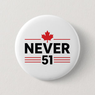 Aldrig 51 State Canada Flagga - Proud och Patrioti Knapp