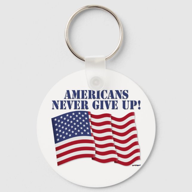 ALDRIG AMERIKANER GE UPP! NYCKELRING (Framsida)