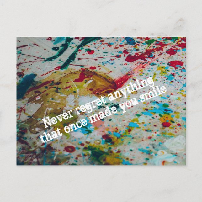 Aldrig ångra något vykort (Framsida)