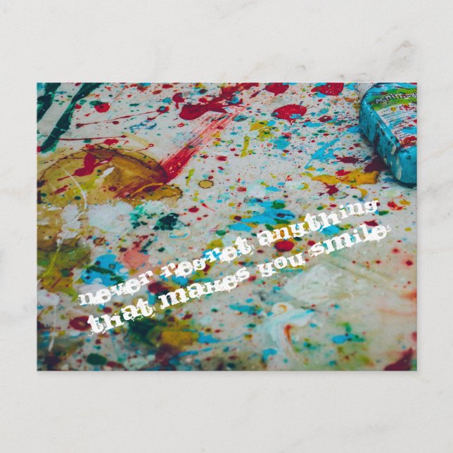 Aldrig ångra något vykort (Framsida)