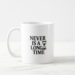 Aldrig är lång tid - minimalistiskt timglas kaffemugg