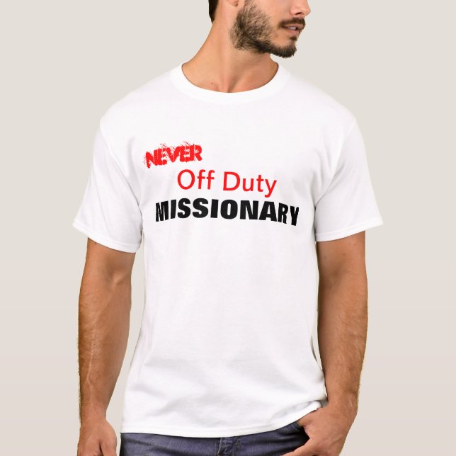 Aldrig av - missions- P-Dag för arbetsuppgift Tee (Framsida)