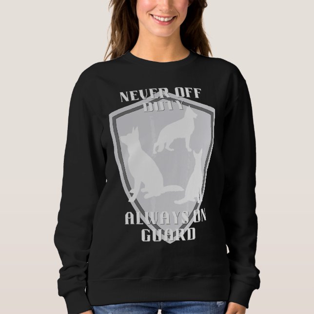 Aldrig av tjänst, alltid på Guard German Shepherd  T Shirt (Framsida)