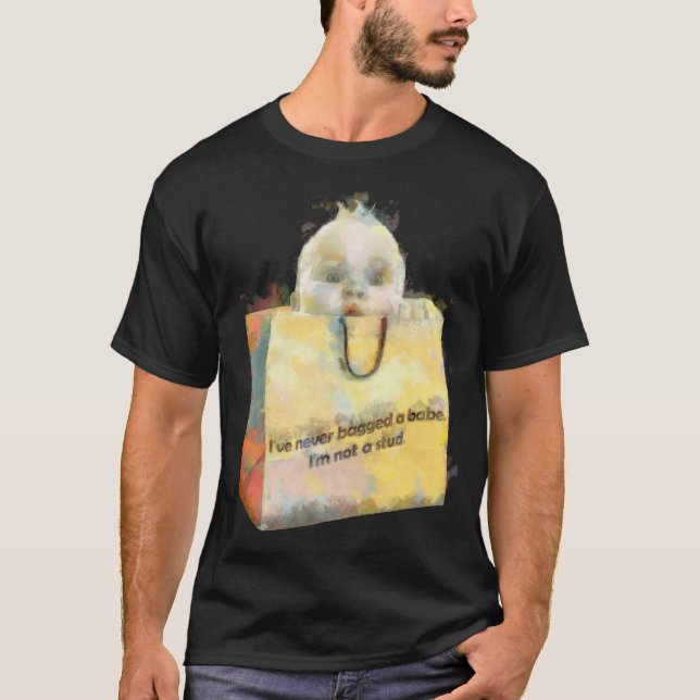 Aldrig Bagdad en Babe Black T Shirt (Framsida)