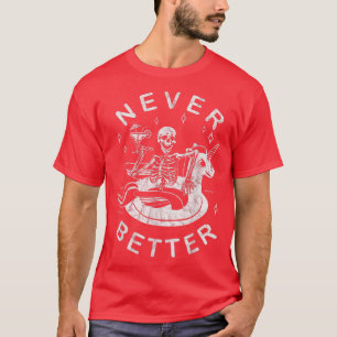 Aldrig bättre kylning Skeleton Unicorn Swimming Fl T Shirt