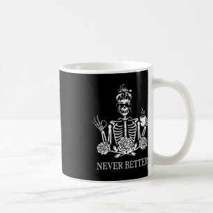 Aldrig bättre Skeleton Kvinnor som dricker freden Kaffemugg