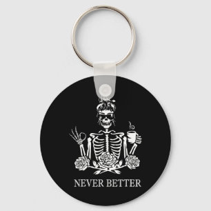 Aldrig bättre Skeleton Kvinnor som dricker freden Nyckelring
