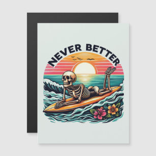 Aldrig bättre - Skeleton Surfing Sunset Wave Desig