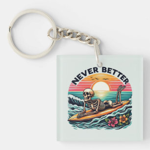 Aldrig bättre - Skeleton Surfing Sunset Wave Desig