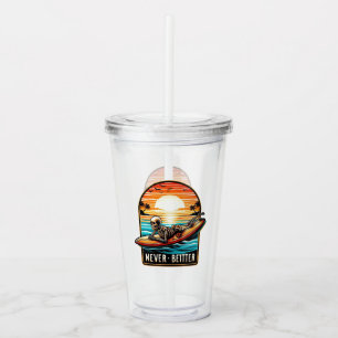Aldrig bättre - Skeleton Surfing Sunset Wave Take Away Mugg