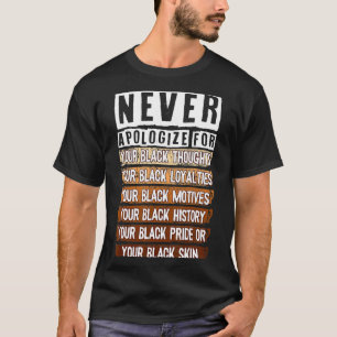 Aldrig Be Om Ursäkt Svarta Historikens Månad Blm M T Shirt