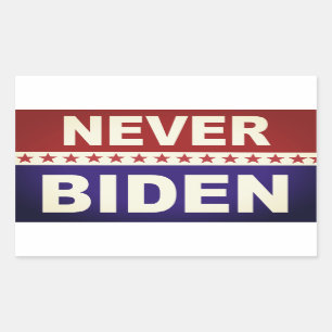 Aldrig Biden Rektangulärt Klistermärke