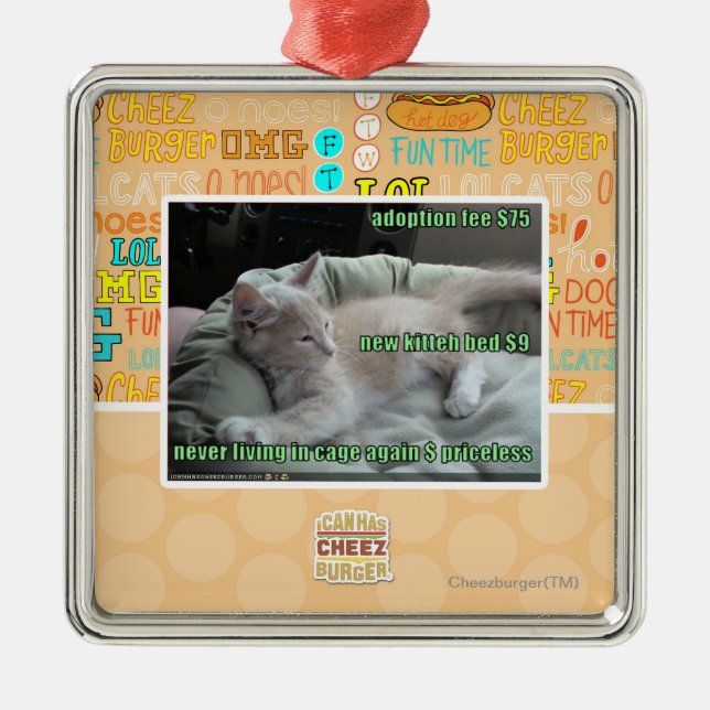 Aldrig bo i en bur igen julgransprydnad metall (Framsidan)