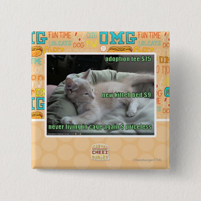 Aldrig bo i en bur igen knapp (Framsida)