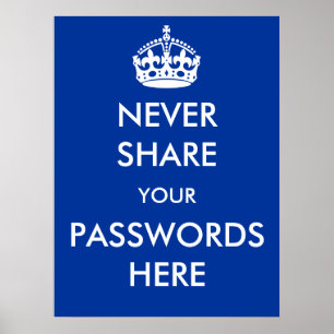  aldrig dina lösenord här Poster