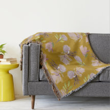 Aldrig dog guldbrown Dammig blommig mönster söt