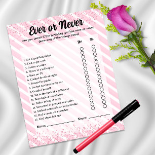 Aldrig eller aldrig Rosa Cocktail Birthday Game