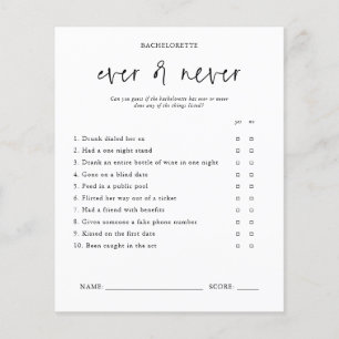 Aldrig eller aldrig Spelkort för Bachelorette-pa