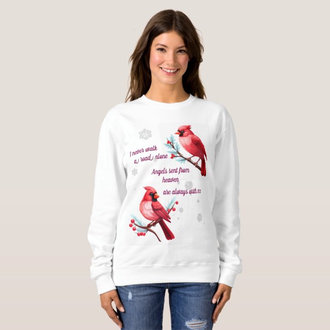 aldrig ensam kardinaler från himlen t shirt (Hel framsida)