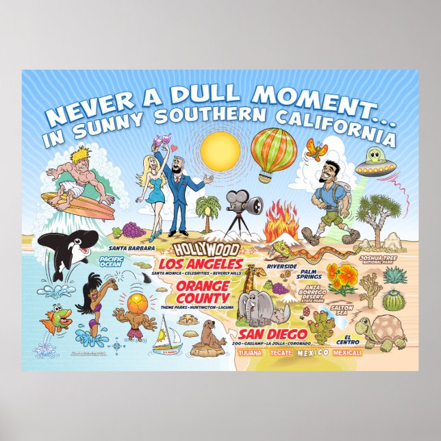 Aldrig ett tråkigt ögonblick i SoCal Poster (Framsidan)