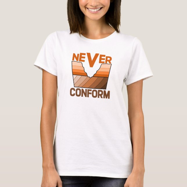 Aldrig Foga Dig - Geologens Vinklade Diskordans T Shirt (Framsida)