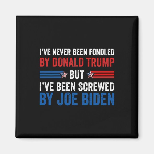 Aldrig Fondated av Donald Trump men Joe Biden 2 Magnet (Framsidan)