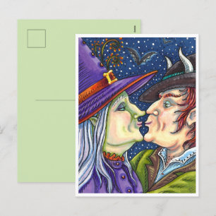 ALDRIG FÖR GAMLA FÖR ROMANTIK, VITCH & WARLOCK I K HELG VYKORT