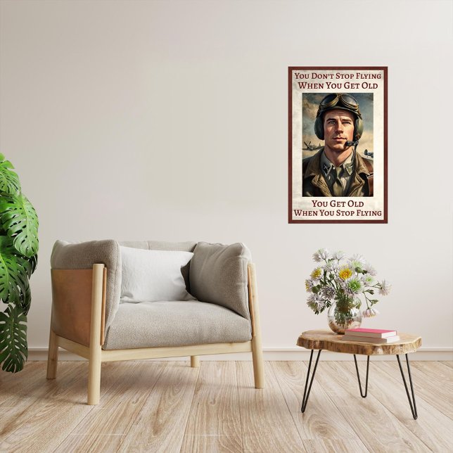 Aldrig för gammal för att flyga - stor Poster (Never Stop Flying Poster.
Art: Roger Smith)