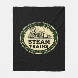Aldrig för gammal för att leka med Steam Tåg Railr Fleecefilt