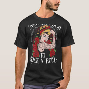 Aldrig för gammal för Sten N'Roll BACKPRINT Rockab T Shirt