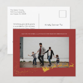 Aldrig för gammal Red Faux Guld Glitter-foto Helg Vykort