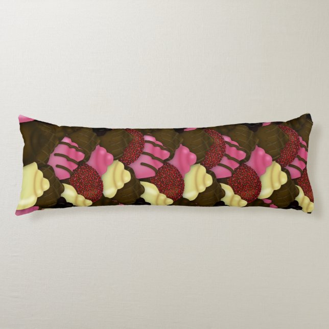 Aldrig för mycket choklad - Valentines day-godis Kroppskudde (Framsidan)