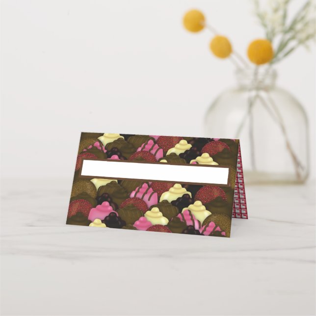 Aldrig för mycket choklad - Valentines day-godis Placeringskort (Framsida)